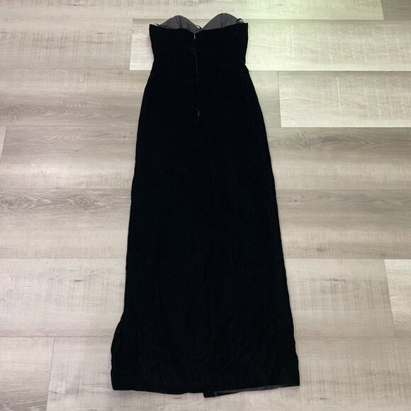 Vintage Velvet Strapless High Slit Dress - Picture 6 of 9